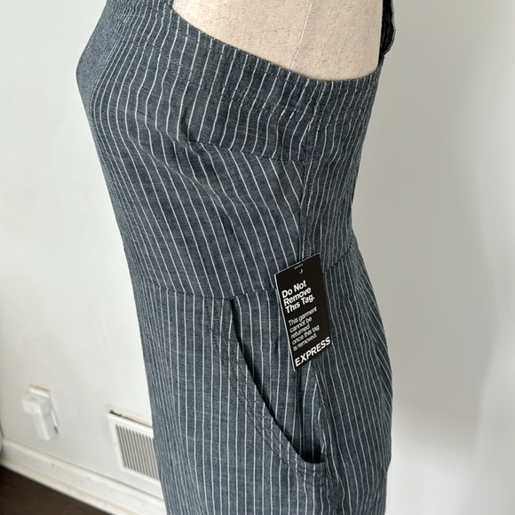 Express Blue Stripped Mini Dress - Picture 3 of 7